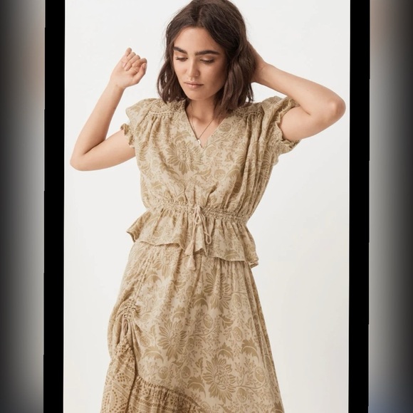 Spell & The Gypsy Lioness Cap Sleeve Blouse - Smoke Size XL LIKE NEW - Picture 8 of 8